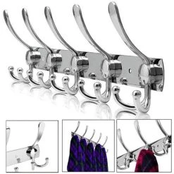 FVBJD Coat Rack Wall Mounted Long,5 Tri Hooks For Hanging Coats, Coat Hooks Wall Mounted,Wall Coat Hanger,Hook Rack For Clothes,Jacket,Hats -Vonshef shop 70411284 4