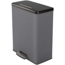 Pedal Bin Deco Rectangular 65L Cool Grey Curver