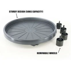 Geezy Plant Trolley Plant Caddy Indoor And Outdoor Pot Caddy Plant Roller With Wheels Round -Vonshef shop 71163911 3