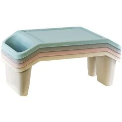 Geezy Cream Bed Tray Sofa Table Serving Portable Breakfast Laptop Desk To Eat & Work -Vonshef shop 71163914 5