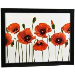 Alternative view of The Magic Toy Shop Large Wooden Soft Padded Cushioned Bean Bag Lap Dinner Laptop Food TV Tray (Poppies)