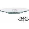 Geezy Tempered Glass Lazy Susan Rotating Turntable Serving Tray Cake Decorating Plate