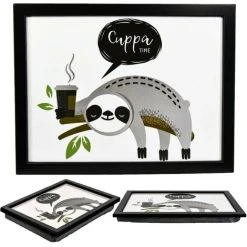 The Magic Toy Shop Large Wooden Soft Padded Cushioned Bean Bag Lap Dinner Laptop Food TV Tray (Sloth)