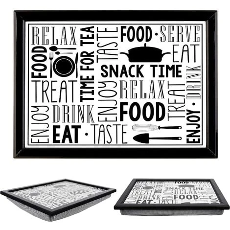 MTS Large Wooden Soft Padded Cushioned Bean Bag Lap Dinner Laptop Food TV Tray (Snack Time) 1 MTS Large Wooden Soft Padded Cushioned Bean Bag Lap Dinner Laptop Food TV Tray (Snack Time)