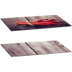 Geezy Set Of 2 Glass Chopping Cutting Board Induction Ceramic Hob Cover Worktop Saver (Chili Peppers) 6 Geezy Set Of 2 Glass Chopping Cutting Board Induction Ceramic Hob Cover Worktop Saver (Chili Peppers) -Vonshef shop 71164188 2