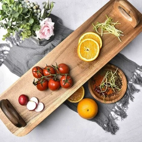 Geezy Acacia Wooden Raised Serving Platter For Antipasti, Tapas, Entrees And Desserts, 36 X 13 X 13 Cm 3 Geezy Acacia Wooden Raised Serving Platter For Antipasti, Tapas, Entrees And Desserts, 36 X 13 X 13 Cm - Image 3