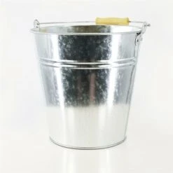 Geezy Zinc Bucket With Strong Wooden Holder Wine Cool Drinks Outdoor Party Fire Cleaning Garden Waste Hot Ash Water Feed -Vonshef shop 71164267 3