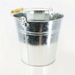 Geezy Zinc Bucket With Strong Wooden Holder Wine Cool Drinks Outdoor Party Fire Cleaning Garden Waste Hot Ash Water Feed -Vonshef shop 71164267 4