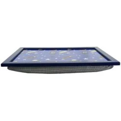 MTS Large Wooden Soft Padded Cushioned Bean Bag Lap Dinner Laptop Food TV Tray (Space) -Vonshef shop 71164273 4