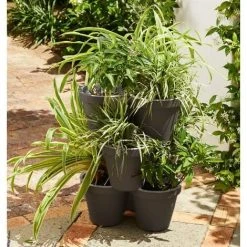Geezy 3 Layers Garden Flower Pot Large Stackable Vertical Triple Pocket Herbs Planter -Vonshef shop 71164403 3