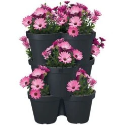 Geezy 3 Layers Garden Flower Pot Large Stackable Vertical Triple Pocket Herbs Planter -Vonshef shop 71164403 5