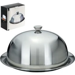 Geezy Food Cover Dome Plate Restaurant Stainless Steel Cloche Serving Dish Bell Jar