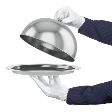 Geezy Food Cover Dome Plate Restaurant Stainless Steel Cloche Serving Dish Bell Jar 3 Geezy Food Cover Dome Plate Restaurant Stainless Steel Cloche Serving Dish Bell Jar - Image 3