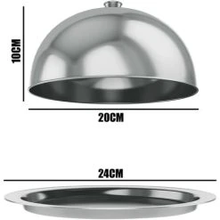 Geezy Food Cover Dome Plate Restaurant Stainless Steel Cloche Serving Dish Bell Jar 8 Geezy Food Cover Dome Plate Restaurant Stainless Steel Cloche Serving Dish Bell Jar -Vonshef shop 71164405 4
