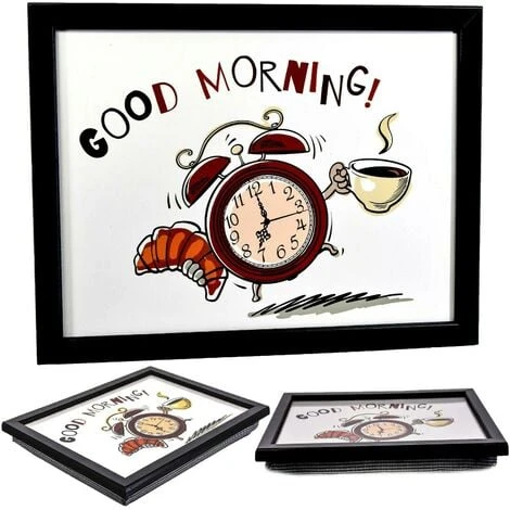The Magic Toy Shop Large Wooden Soft Padded Cushioned Bean Bag Lap Dinner Laptop Food TV Tray (Good Morning) 1 The Magic Toy Shop Large Wooden Soft Padded Cushioned Bean Bag Lap Dinner Laptop Food TV Tray (Good Morning)