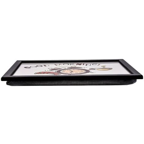 The Magic Toy Shop Large Wooden Soft Padded Cushioned Bean Bag Lap Dinner Laptop Food TV Tray (Good Morning) 4 The Magic Toy Shop Large Wooden Soft Padded Cushioned Bean Bag Lap Dinner Laptop Food TV Tray (Good Morning) - Image 4