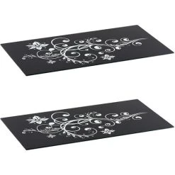 Geezy Set Of 2 Black Glass Chopping Board Induction Ceramic Hob Cover Worktop Saver 6 Geezy Set Of 2 Black Glass Chopping Board Induction Ceramic Hob Cover Worktop Saver -Vonshef shop 71164531 2
