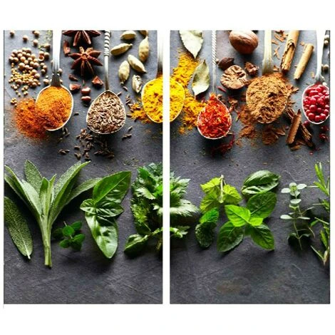 Geezy Set Of 2 Glass Chopping Cutting Board Induction Ceramic Hob Cover Worktop Saver (Spoons & Herbs) 1 Geezy Set Of 2 Glass Chopping Cutting Board Induction Ceramic Hob Cover Worktop Saver (Spoons & Herbs)