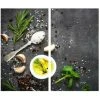 Geezy Set Of 2 Glass Chopping Cutting Board Induction Ceramic Hob Cover Worktop Saver (Salt & Garlic)