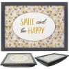 The Magic Toy Shop Large Wooden Soft Padded Cushioned Bean Bag Lap Dinner Laptop Food TV Tray (Smile And Be Happy)
