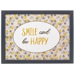 Alternative view of The Magic Toy Shop Large Wooden Soft Padded Cushioned Bean Bag Lap Dinner Laptop Food TV Tray (Smile And Be Happy)