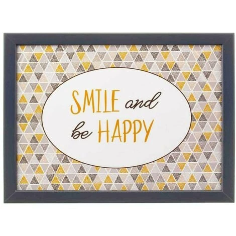 The Magic Toy Shop Large Wooden Soft Padded Cushioned Bean Bag Lap Dinner Laptop Food TV Tray (Smile And Be Happy) 2 The Magic Toy Shop Large Wooden Soft Padded Cushioned Bean Bag Lap Dinner Laptop Food TV Tray (Smile And Be Happy) - Image 2