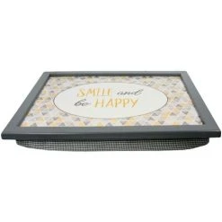 The Magic Toy Shop Large Wooden Soft Padded Cushioned Bean Bag Lap Dinner Laptop Food TV Tray (Smile And Be Happy) 7 The Magic Toy Shop Large Wooden Soft Padded Cushioned Bean Bag Lap Dinner Laptop Food TV Tray (Smile And Be Happy) -Vonshef shop 71178185 4