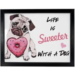 Alternative view of The Magic Toy Shop Wooden Pug Design Soft Padded Cushioned Bean Bag Lap Dinner Laptop Food Tray