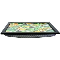 MTS Large Wooden Soft Padded Cushioned Bean Bag Lap Dinner Laptop Food TV Tray (Tropical) -Vonshef shop 71178217 4