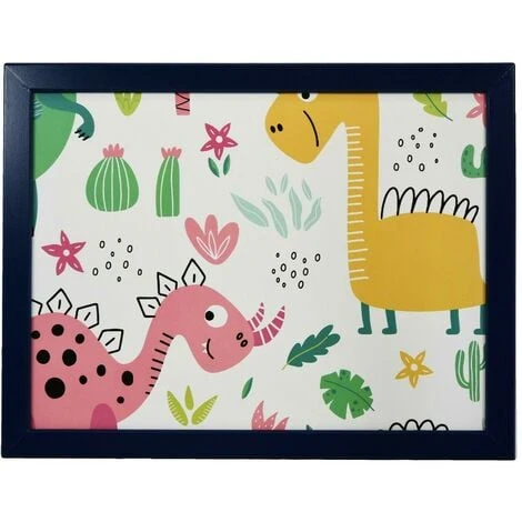 MTS Large Wooden Soft Padded Cushioned Bean Bag Lap Dinner Laptop Food TV Tray (Dinosaurs) 2 MTS Large Wooden Soft Padded Cushioned Bean Bag Lap Dinner Laptop Food TV Tray (Dinosaurs) - Image 2