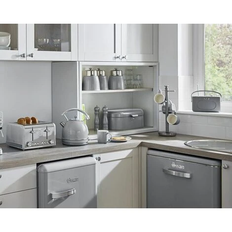 Swan Retro Set Of 3 Canisters Grey 4 Swan Retro Set Of 3 Canisters Grey - Image 4