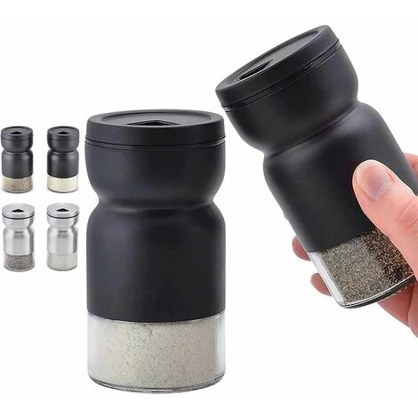 JOORRT Set Of 2 Glass Salt And Pepper Shakers With Adjustable Pouring Holes - Stainless Steel Salt And Pepper Shakers - Farmhouse Salt And Pepper Shaker Set For Sea Salts And Himalayan Spices, Kosher 3 JOORRT Set Of 2 Glass Salt And Pepper Shakers With Adjustable Pouring Holes - Stainless Steel Salt And Pepper Shakers - Farmhouse Salt And Pepper Shaker Set For Sea Salts And Himalayan Spices, Kosher - Image 3