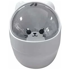 GDRHVFD Mini Desktop Trash Can With Lid, Portable Desktop Trash Can, Makeup Table Trash Bin, For Home Living Room Kitchen Bedroom Bathroom Office - White -Vonshef shop 71326710 4