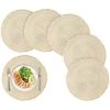 JENDREK PAUL LIMITED Round Placemats, Set Of 6 Round Woven Placemats, Heat-resistant, Braided, Non-slip And Washable, Placemats And Coasters, For Indoor And Outdoor Use Beige