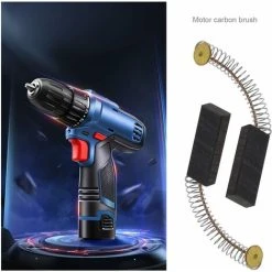 JOORRT 2 Pairs Motor Carbon Brushes 6 X 11 X 30mm For Rotary Angle Grinder Circular Drill Electric Drill Spare Parts Replacement Accessories Black Gold -Vonshef shop 71470197 3