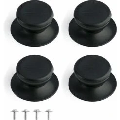 JOORRT 4 Pieces Lid Knob, Universal Kitchen Replacement Handle, Black