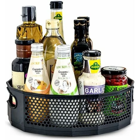 DKSFJKL Turntable, Plastic Turntable Spice Rack For Spices Condiments Kitchen Storage, Kitchen Cupboard Turntable, Spice Turntable 22.56.5cm (Black) 1 DKSFJKL Turntable, Plastic Turntable Spice Rack For Spices Condiments Kitchen Storage, Kitchen Cupboard Turntable, Spice Turntable 22.56.5cm (Black)