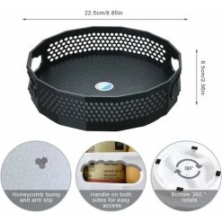 DKSFJKL Turntable, Plastic Turntable Spice Rack For Spices Condiments Kitchen Storage, Kitchen Cupboard Turntable, Spice Turntable 22.56.5cm (Black) 7 DKSFJKL Turntable, Plastic Turntable Spice Rack For Spices Condiments Kitchen Storage, Kitchen Cupboard Turntable, Spice Turntable 22.56.5cm (Black) -Vonshef shop 71963319 3