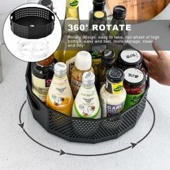 DKSFJKL Turntable, Plastic Turntable Spice Rack For Spices Condiments Kitchen Storage, Kitchen Cupboard Turntable, Spice Turntable 22.56.5cm (Black) 8 DKSFJKL Turntable, Plastic Turntable Spice Rack For Spices Condiments Kitchen Storage, Kitchen Cupboard Turntable, Spice Turntable 22.56.5cm (Black) -Vonshef shop 71963319 4