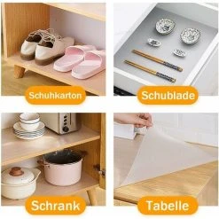 OSQI Cuttable Waterproof Cabinet Paper Non-Slip Drawer Mat For Kitchen Drawers, Dining Table, Cabinet, Shoe Cabinet, Clear 45 X 200cm -Vonshef shop 72370930 3