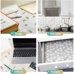 OSQI Kitchen Cabinet Liner, Shelf Paper Drawer Liner Cupboard Liner Non-Adhesive Anti-Mildew Non-Slip Waterproof Drawer Mat, (30x300cm, Transparent) -Vonshef shop 72370945 2