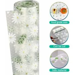 OSQI Kitchen Cabinet Liner, Shelf Paper Drawer Liner Cupboard Liner Non-Adhesive Anti-Mildew Non-Slip Waterproof Drawer Mat, (30x300cm, Transparent) -Vonshef shop 72370945 5