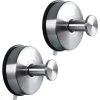 MEZHENG Suction Cup Hook， Pack Of 2 Suction Cup Towel Hooks Stainless Steel Dish Towel Hooks Kitchen Hooks Suction Cup For Kitchen And Bathroom, Shower, Coats, Etc.