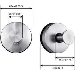 MEZHENG Suction Cup Hook， Pack Of 2 Suction Cup Towel Hooks Stainless Steel Dish Towel Hooks Kitchen Hooks Suction Cup For Kitchen And Bathroom, Shower, Coats, Etc. -Vonshef shop 72508990 5