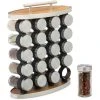 Relaxdays Spice Rack, 20 Glass Jars, Stainless Steel, H X W X D: 35 X 28 X 12 Cm, Silver/Natural
