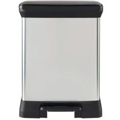 Duo Pedal Bin Deco 10L+18L Silver Curver 8 Duo Pedal Bin Deco 10L+18L Silver Curver -Vonshef shop 72573190 4