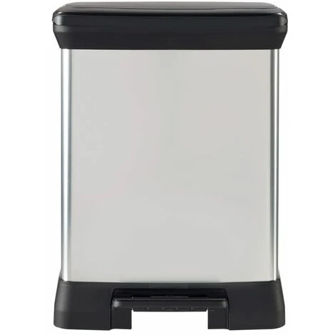 Duo Pedal Bin Deco 10L+18L Silver Curver 4 Duo Pedal Bin Deco 10L+18L Silver Curver - Image 4
