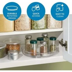 DKSFJKL Revolving Tray For Cupboard Spices, Revolving Spice Storage Shelf, Swivel Tray For Kitchen Storage, Spice Rack For Kitchen Cupboards Or Worktops. (S, A) -Vonshef shop 72582702 3