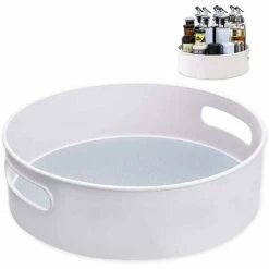 DKSFJKL Revolving Tray, Plastic Turning Spice Rack For Spices Condiments Kitchen Storage, White (30 X 10cm)