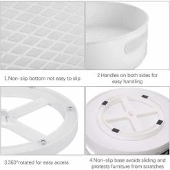 DKSFJKL Revolving Tray, Plastic Turning Spice Rack For Spices Condiments Kitchen Storage, White (30 X 10cm) -Vonshef shop 72583596 5